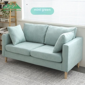 Wayon Reclining Fabric Chaise Lounge <strong>Sofa</strong> for Living Room with Removable Pillows and Wooden Legs, Light Green - Product Image 5
