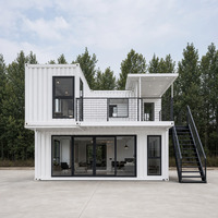 Maison mobile préfabriquée écologique, maison modulaire en conteneur, villa miniature pré-assemblée avec structure en acier, cabane portable