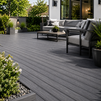 Planches de terrasse en composite WPC co-extrudé carrées et creuses MYY Modern Outdoor 145x21mm, imperméables, ignifuges, antidérapantes et écologiques