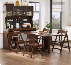 <span class=keywords><strong>Mesa</strong></span> de Comedor <span class=keywords><strong>Plegable</strong></span> de Diseño Nórdico para Apartamentos Pequeños, <span class=keywords><strong>Aparador</strong></span> de Madera Maciza con Gabinete de Almacenamiento Multifuncional Integrado en la Pared - Product Image 6