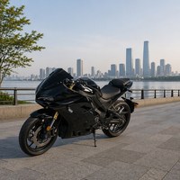 Black Matte Racing Electric Motorcycle 5000W 72V Sportbike Style Full Fairing Mid Drive ABS Dual Disc High 80km/h Adult E-Moto