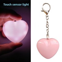 Porte-clés Veilleuse Tactile en ABS en Forme de Cœur avec Logo Personnalisable, Alimentation USB, Contrôle Tactile, Petit et Lumineux