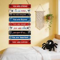 Décoration de salle de jeux pour garçons, art mural de jeu en 9 pièces avec citations inspirantes, panneaux en bois sur le thème des gamers pour la chambre d'enfants