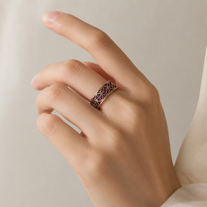Anelli vintage con incisioni floreali, accessori da donna dal design classico per l'uso quotidiano - Product Image 3