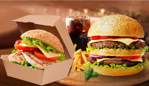 Food Grade Disposable Kraft Paper Packaging Storage Box square for <b>French</b> Fries and Fish - Product Image 6