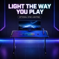 Bureau de jeu et d'apprentissage AOR Internet Cafe, silencieux, électrique, en métal, avec surface en bois, pour e-sport, avec effets RGB multiples, ergonomique