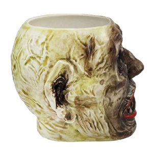 Custom Hand Crafted Halloween Gift Porcelain Drinkware Milk Coffee Tea Cup Ceramic Creepy Human <strong>Skull</strong> Head Zombie <strong>Mug</strong>
