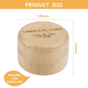 Boîte à souvenirs moderne en bois pour cordon ombilical de bébé, rangement pour cheveux et dents - Product Image 2
