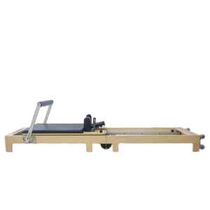 Reformer de Pilates d'entraînement en bois d'érable <span class=keywords><strong>blanc</strong></span> durable et écologique avec 6 ressorts, capacité de 120 kg, usage commercial - Product Image 5