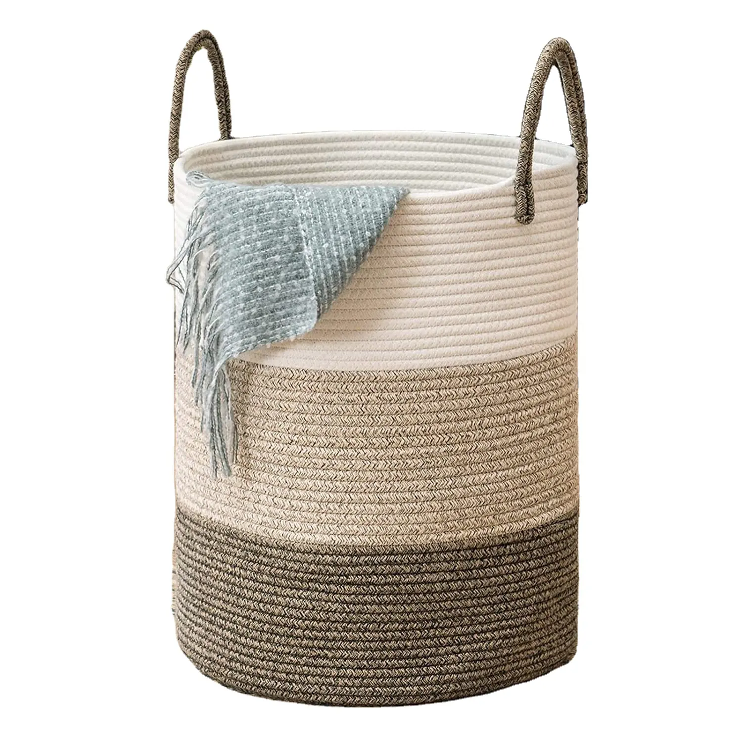 Customize your desired storage decoration cotton rope basket woven laundry toys green plants gift basket qingdao factory sale