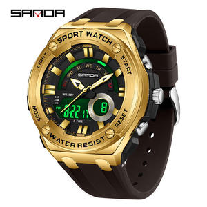 SANDA 3190 Hot Digital Men's Fashion Business Watch Quartz Dual Display Water Resistant 5BAR Silicone Band Stop Watch 2026 - Product Image 4