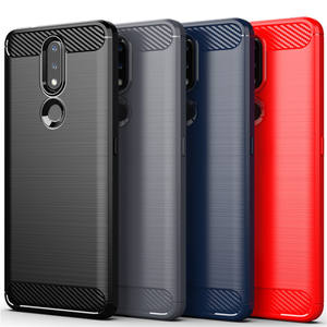 <span class=keywords><strong>Funda</strong></span> de teléfono a prueba de golpes de fibra de carbono, TPU suave cepillado para <span class=keywords><strong>Nokia</strong></span> 5,4, 3,4, 2,4, 8,3, 8v, UW, 5G, 5,3, 2,3, X7, 9, PureView1, gran oferta - Product Image 2