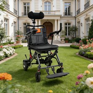 Silla <span class=keywords><strong>de</strong></span> Ruedas Eléctrica Plegable Todoterreno con Neumático Delantero <span class=keywords><strong>de</strong></span> 6 Pulgadas con Resorte y Motor Trasero <span class=keywords><strong>de</strong></span> 8 Pulgadas para Césped, Caminos y Aceras - Product Image 2