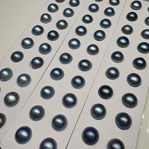 פניני מאבה טבעיות כחולות דרגה AAAAA, צורת עגולה, 10-16 מ\"מ, CN ג'ג'יאנג, בשקית OPP, להכנת תכשיטים - Product Image 3