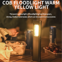 Mini lampe torche LED COB portable rechargeable USB-C pour extérieur, lampe de travail magnétique EDC, lampe de poche avec clip, projecteur et lumière d'avertissement