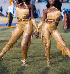 Vêtements de performance de <span class=keywords><strong>jazz</strong></span> latin pour femmes Uniforme de scène Majorette à franges à paillettes accrocheur Excellent pour les concerts de <span class=keywords><strong>jazz</strong></span> et de danse - Product Image 5