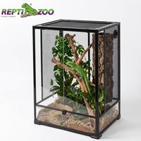 Terrarium en verre REPTIZOO avec logo personnalisé, pour gecko cranté, 60x45x90cm, ouverture frontale haute, vivarium pour lézard arboricole, grenouille des arbres