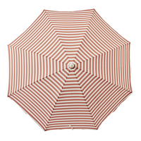 Parasol de plage rayé portable avec mât en bois, protection solaire extérieure pour la plage, le jardin, le camping, logo personnalisé disponible