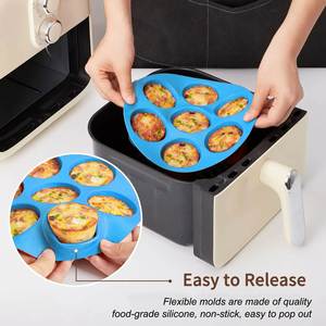 Molde de Silicona para Muffins, Antiadherente, de 7 Cavidades, para Freidora de Aire, Huevos, Cupcakes, Tartas y Accesorios para Pasteles - Product Image 3