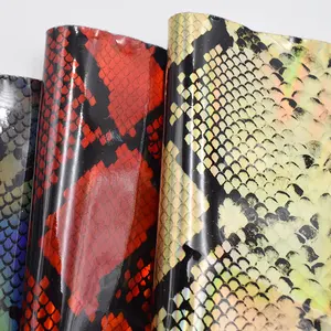 synthetic snakeskin snake skin patent synthetic leather for saddle for make up bag
