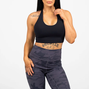 Servicio OEM: Top Deportivo <span class=keywords><strong>de</strong></span> Yoga para Mujer con Cuello Redondo y Espalda Baja, con Almohadillas Integradas, Sujetador Deportivo Halter para Gimnasio y Fitness - Product Image 1