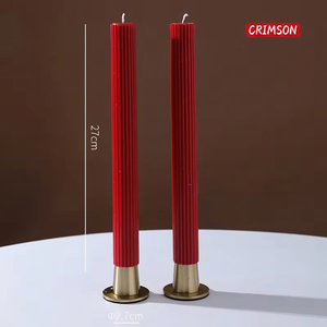 Nordic Style 27cm Vertical Striped Colored Long Stick Smokeless Wedding <b>Candles</b> Holiday Table Atmosphere Decoration - Product Image 6