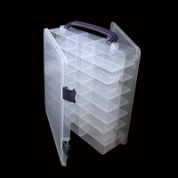 29628 Organisateur de fil double face avec clips amovibles Boîte de rangement pour couture et étui de rangement pour jouets aveugles Double niveaux