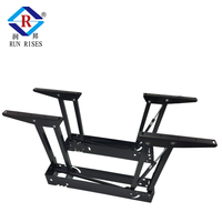 Table basse brevetée extensible avec mécanisme de table à manger/bureau, ressort à gaz à fermeture douce, acier laminé à chaud, électrophorèse noire