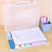 YUZMEI - Cajas de Almacenamiento de Plástico, Maletín para Documentos, Carpeta Transparente, Portafolio, Maletín A4 con Asa