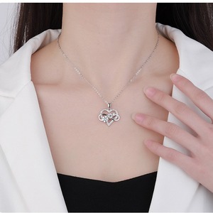 SPJ Designer 1.8ct VVS Moissanite <span class=keywords><strong>Infinity</strong></span> Symbole Coeur Pendentif Collier S925 Sterling Silver Factory Wholesale - Product Image 2