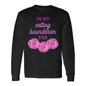 T-shirt à manches longues In My Setting Boundaries Era avec fleurs roses, T-shirt promotionnel Era Pink Flowers - Product Image 1