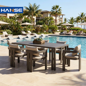 Conjunto de Mesa y Sillas de Aluminio para Bistro, Juego de Comedor Moderno para Jardín, Patio o <span class=keywords><strong>Terraza</strong></span>, Ideal para Proyectos de Hostelería - Product Image 1