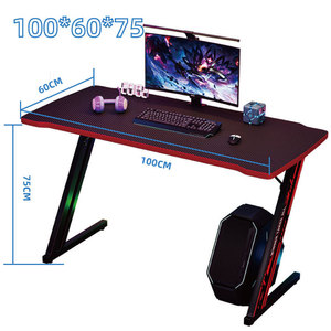 Commercio all'ingrosso scrivanie da gioco nero RGB PC computer da <span class=keywords><strong>corsa</strong></span> tavolo a casa ufficio computer scrivania con la luce per il giocatore di gioco - Product Image 6