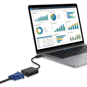 Convertisseur <span class=keywords><strong>HDMI</strong></span> vers VGA portable GC 1080P avec port audio 3,5 mm - <span class=keywords><strong>Adaptateur</strong></span> <span class=keywords><strong>HDMI</strong></span> vers VGA universel pour moniteurs et projecteurs - Product Image 2