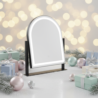 Meilleur miroir de maquillage portable de type C rechargeable avec lumières LED pour le bureau, miroir de maquillage de table