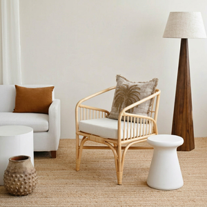 Fauteuil en rotin fabriqué à la main à partir de matériaux naturels Parfait pour le salon ou le jardin, chaise de relaxation en rotin, chaise de lecture - Product Image 1