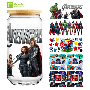 Vaso Térmico Impermeable Goode Wholesale <span class=keywords><strong>de</strong></span> 16oz con Superficie Brillante, Diseño <span class=keywords><strong>de</strong></span> Dibujos Animados, Ecológico, con Pegatinas <span class=keywords><strong>de</strong></span> Transferencia UV DTF <span class=keywords><strong>de</strong></span> la <span class=keywords><strong>Liga</strong></span> Marvel Black Widow - Product Image 1