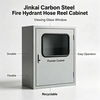 Armoire pour enrouleur de tuyau d'incendie Jinkai, en acier doux thermolaqué durable, armoire de protection portable pour poteau d'incendie