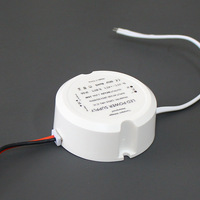 Alimentation LED à tension constante DC12V/24V 15W, mini transformateur d'éclairage rond en plastique ABS, driver LED à gradation IP65 IP66