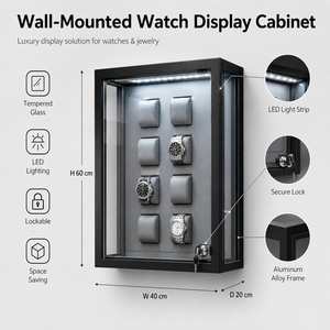 <span class=keywords><strong>Vitrina</strong></span> <span class=keywords><strong>de</strong></span> Exhibición Moderna 2026 con Iluminación LED para Joyería, Gabinete <span class=keywords><strong>de</strong></span> Pared <span class=keywords><strong>de</strong></span> Metal y Cristal Plano para Mostrador <span class=keywords><strong>de</strong></span> Tienda - Product Image 3