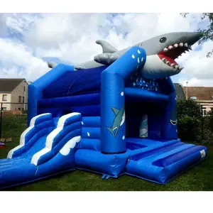 Cheap Giant Kids Bounce House Adult Slide Bouncy Jumping Castle Commercial Inflatable Obstacle Course Shark Bouncer