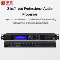 Procesador de Audio Digital 2x4 DSP Crossover con Control Automático de Ganancia 96kHz 24-bit para Sistema de Sonido de Teatro, Bar o Escenario, Metálico DAP-24 DAP-36