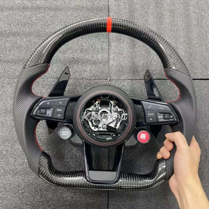 Vente en gros d'accessoires de volant de voiture en fibre de carbone pour les modèles <span class=keywords><strong>Audi</strong></span> A3 A4 A5 A7 S7 RS7 A6 S6 RS6 C8 A8 A6L S8 Q6 C8 - Product Image 2