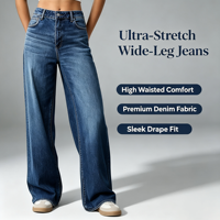 Jean YKK à fermeture éclair pour femme, taille haute, coupe ample, jambe large, style denim oversize