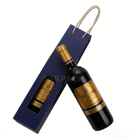 Caja de Regalo Ecológica Personalizada para una Sola Botella de Vino, de Papel Kraft Rígido, con Ventana y Asa, Hecha con Materiales Reciclados, Portátil, para Bebidas Energéticas