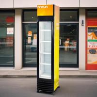 Réfrigérateur de présentation commercial élégant à porte unique, refroidissement par air, 150L, 0°C-10°C, Chine, Mini Buzdolabi