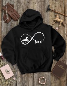 Felpa con Cappuccio Tstars Infinity Love per Equitazione, Idea <span class=keywords><strong>Regalo</strong></span> per Donne e Ragazze, Taglia Unica - Product Image 5