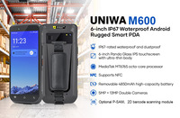 UNIWA M600, PDA industriel portable Android avec écran tactile de 6 pouces, téléphone robuste avec dragonne