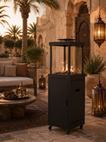 Chauffe-terrasse extérieur carré moderne Jianing en métal avec allumage électronique, foyer infrarouge au gaz GPL 1500W