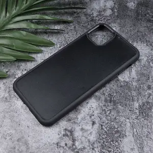 时尚设计空白棒皮革PU木质后盖外壳，带凹槽TPU Rugger手机外壳，适用于苹果Iphone 15 Pro Max